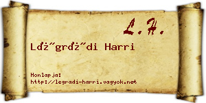Légrádi Harri névjegykártya